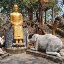 Buddha with Monkey and Elephant