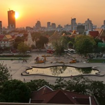 Phnom Penh from the pool of our hotel