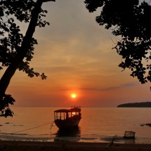 Sunset seen from our little hut on Koh Ta Kiev - Ten 103 Guesthouse