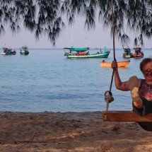 Beach of our hotel in Koh Rong Sanloem - Sleeping Trees