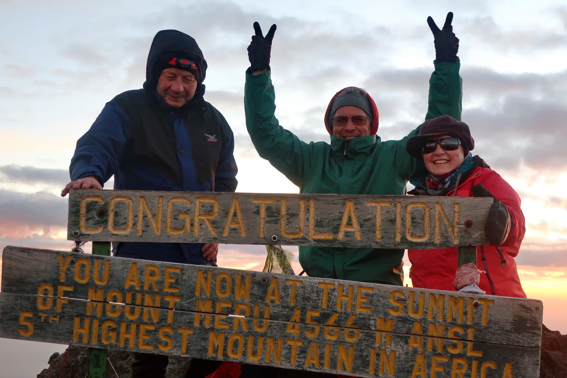 Summit of Mount Meru at sunrise