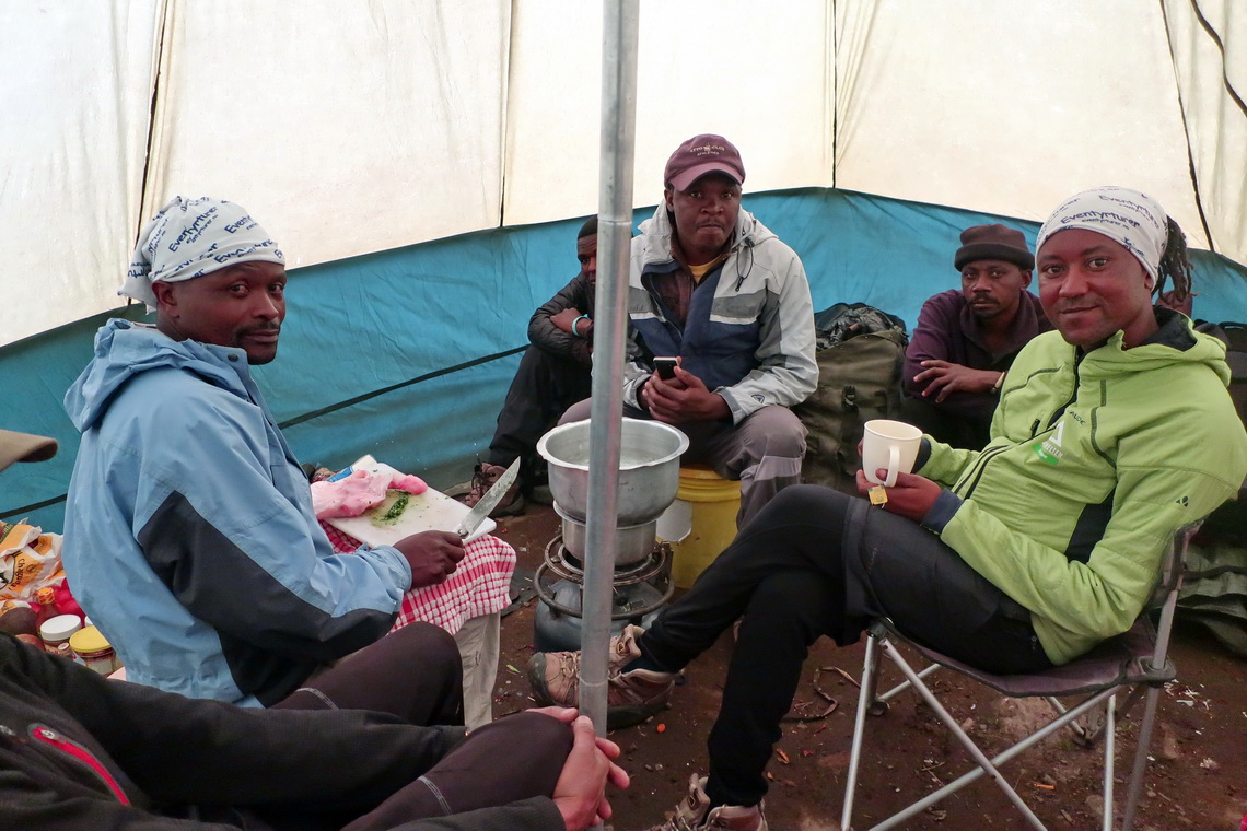 Our luxury kitchen and dining tent where our porters slept