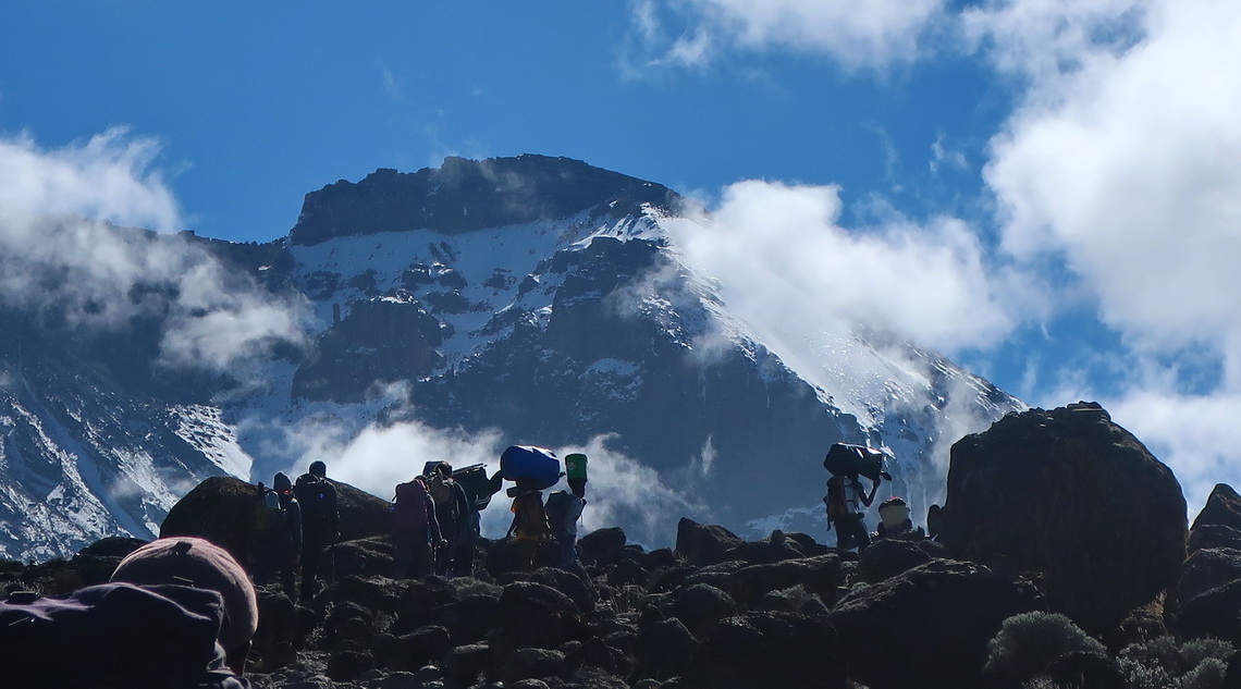 Kilimanjaro on the way to Lava Tower in the morning