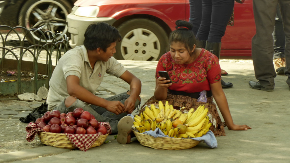 Couple on a street in Antigua